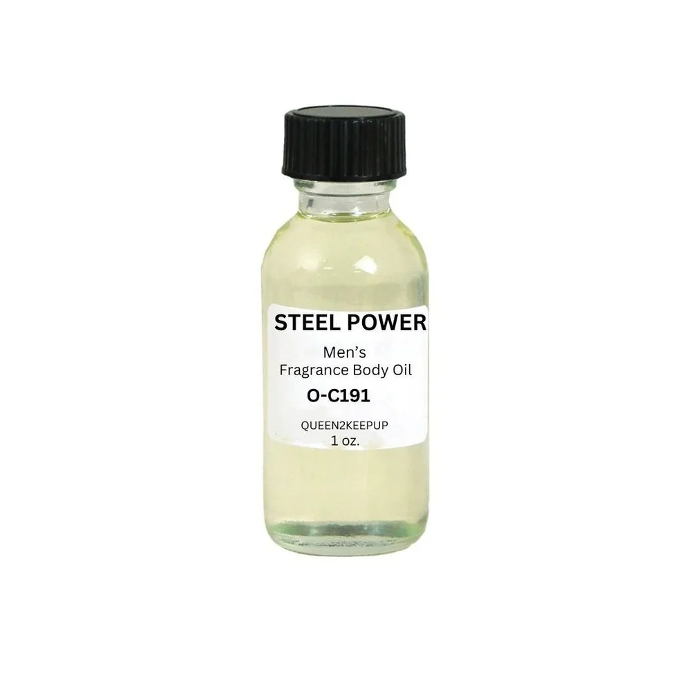 Steel Power (Men) Body Oil Fragrance 1 oz Glass Bottle All Natural Scent